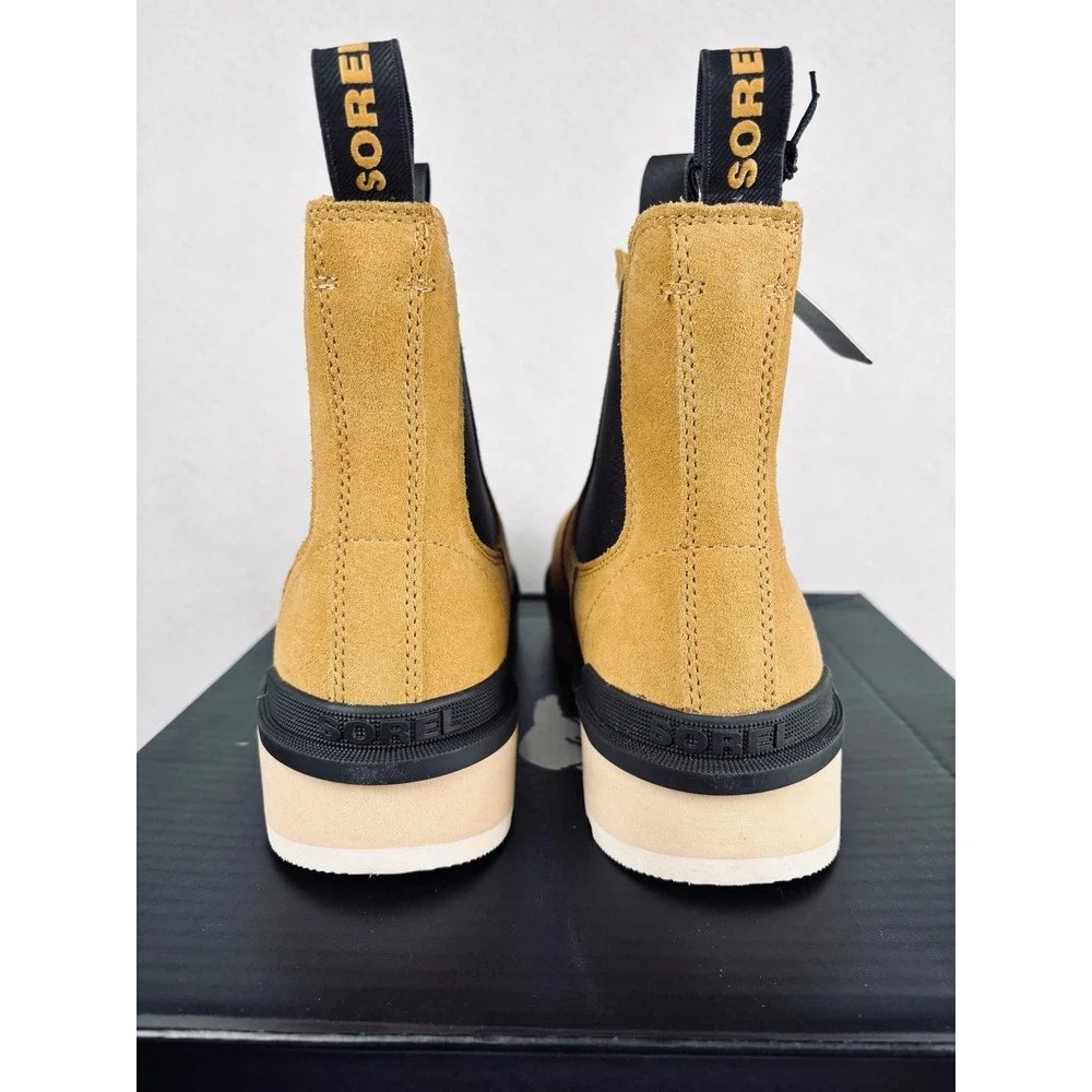 Sorel Hi-Line Chelsea Boots Womens 11 Tan Suede Waterproof Platform Ankle Boot